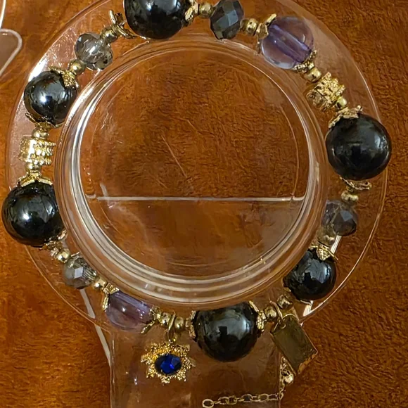 Napier Elegant Gold and Midnight Blue Bracelet Set - Picture 4 of 7